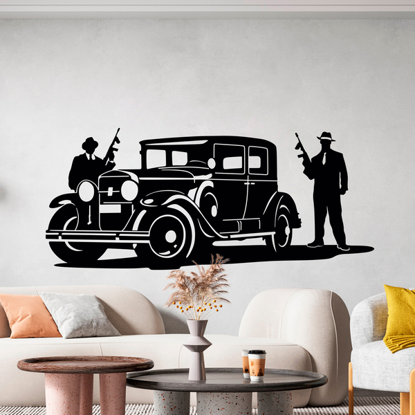 Adesivi Murali: Bande di Al Capone e Cadillac