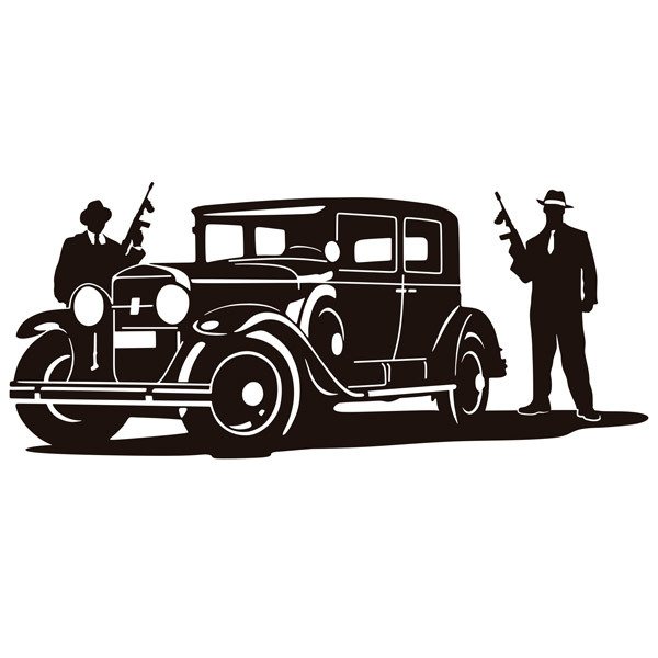 Adesivi Murali: Bande di Al Capone e Cadillac