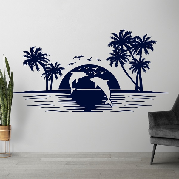 Adesivi Murali: Delfini Skyline