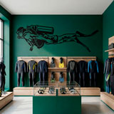 Adesivi Murali: Subacqueo con Equipaggiamento Completo 2