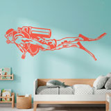 Adesivi Murali: Subacqueo con Equipaggiamento Completo 3