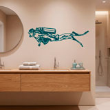 Adesivi Murali: Subacqueo con Equipaggiamento Completo 6