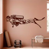 Adesivi Murali: Subacqueo con Equipaggiamento Completo 9