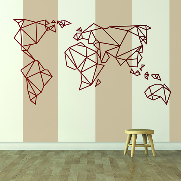 Adesivi Murali: Mappa Origami Mundi