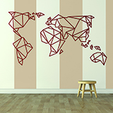 Adesivi Murali: Mappa Origami Mundi 3