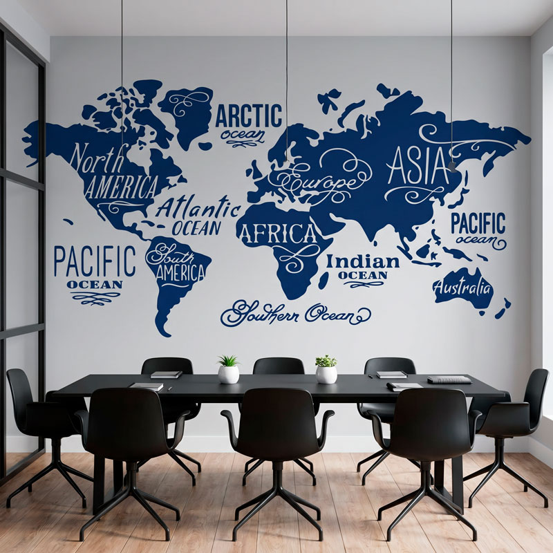 Mappa Mundi Oceani e Continenti in inglese 6/10