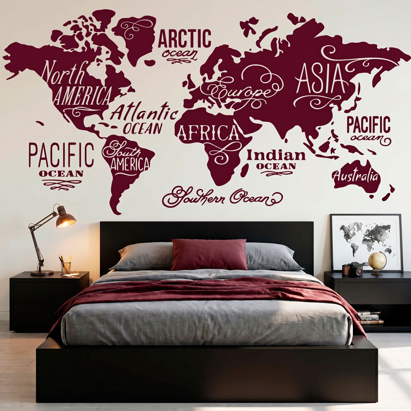 Mappa Mundi Oceani e Continenti in inglese 7/10