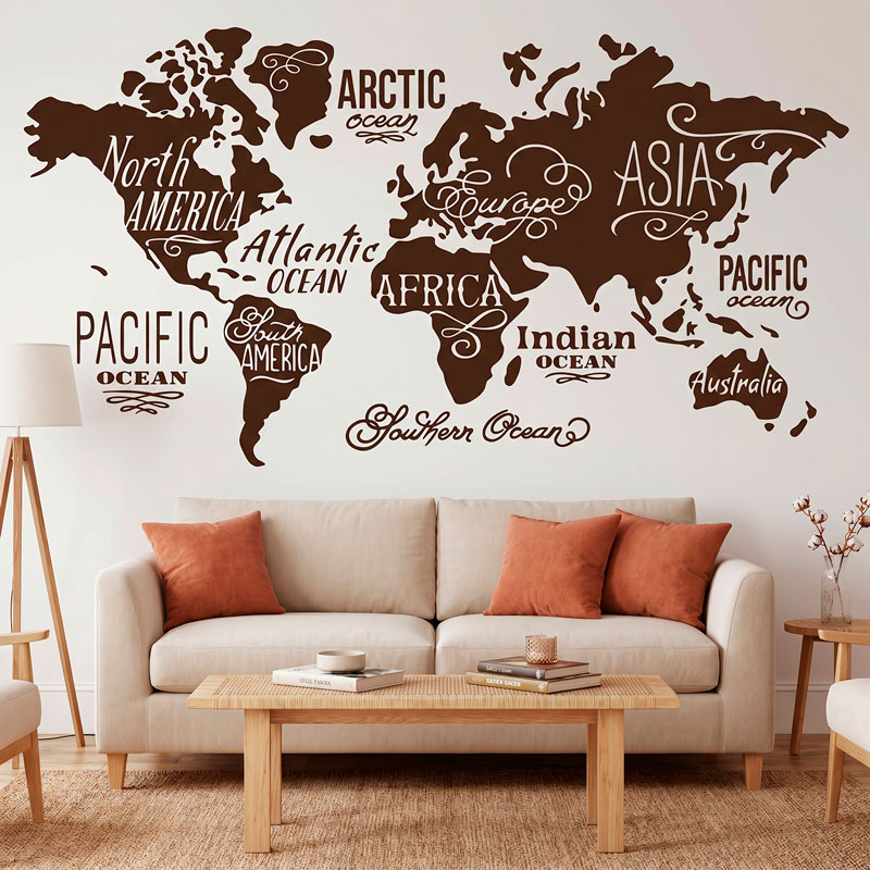 Mappa Mundi Oceani e Continenti in inglese 8/10