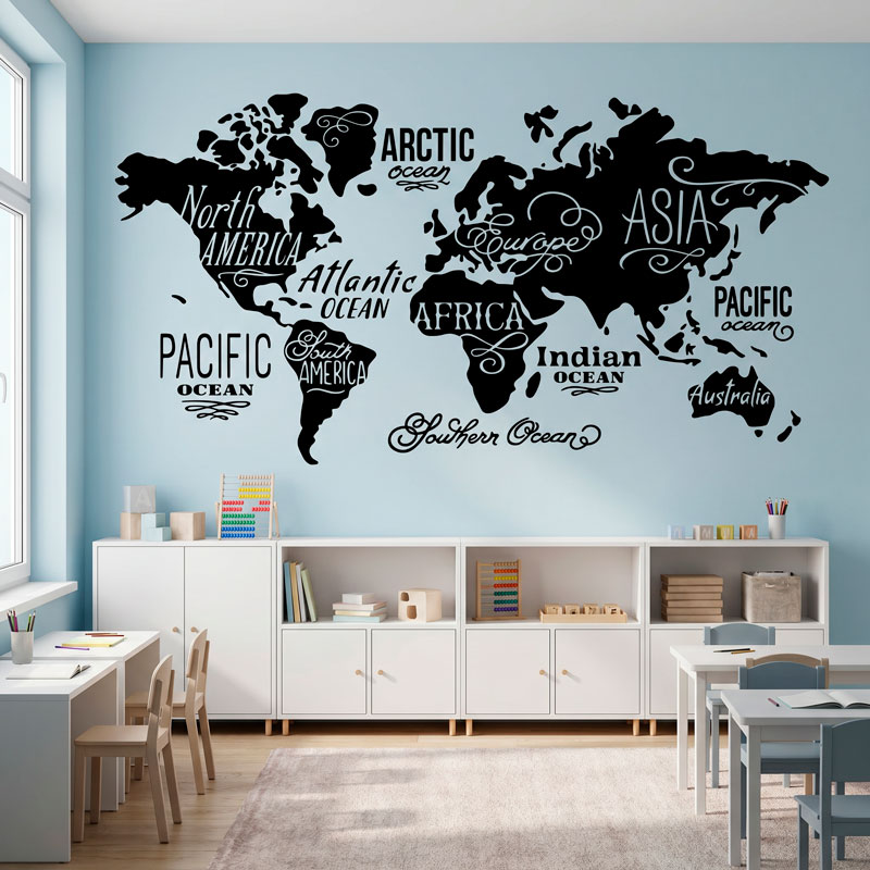 Mappa Mundi Oceani e Continenti in inglese 10/10
