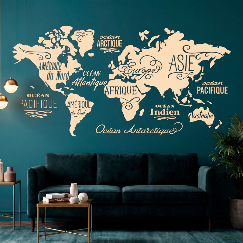 Mappa Mundi Oceani e Continenti in francese 5/7