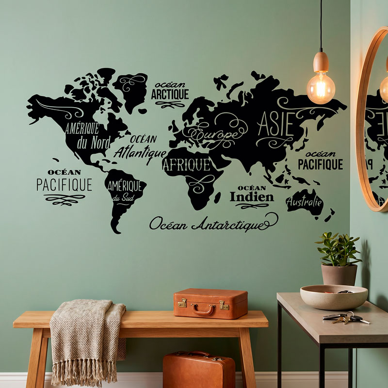 Mappa Mundi Oceani e Continenti in francese 6/7