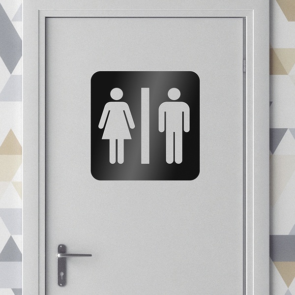 Adesivi Murali: Icone WC rettangolare
