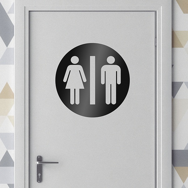 Adesivi Murali: Icone WC circolare