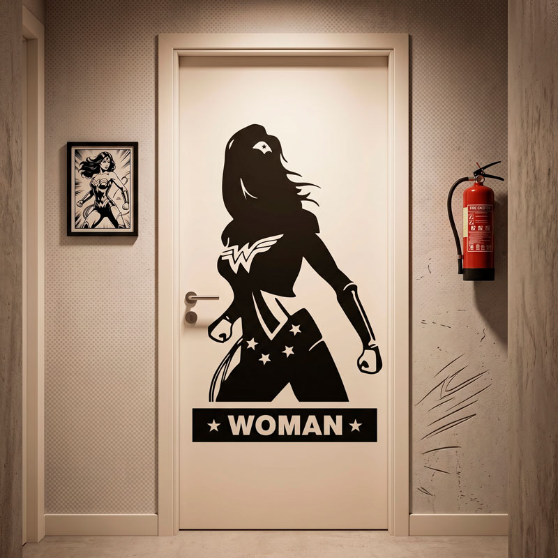 Adesivi Murali: Wonder Woman per la Porta