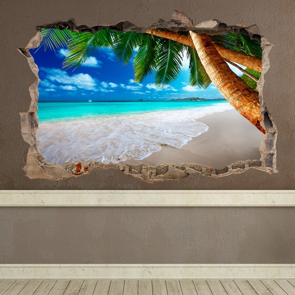 Adesivi Murali: Buco Spiaggia dei Caraibi 1