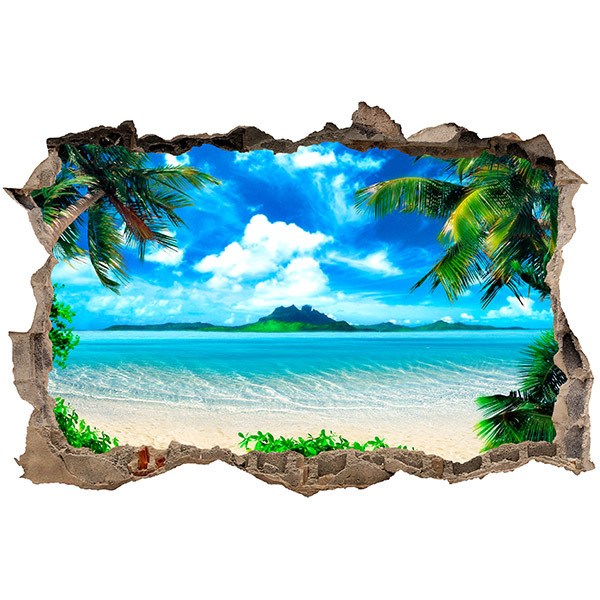 Adesivi Murali: Buco Spiaggia caraibica