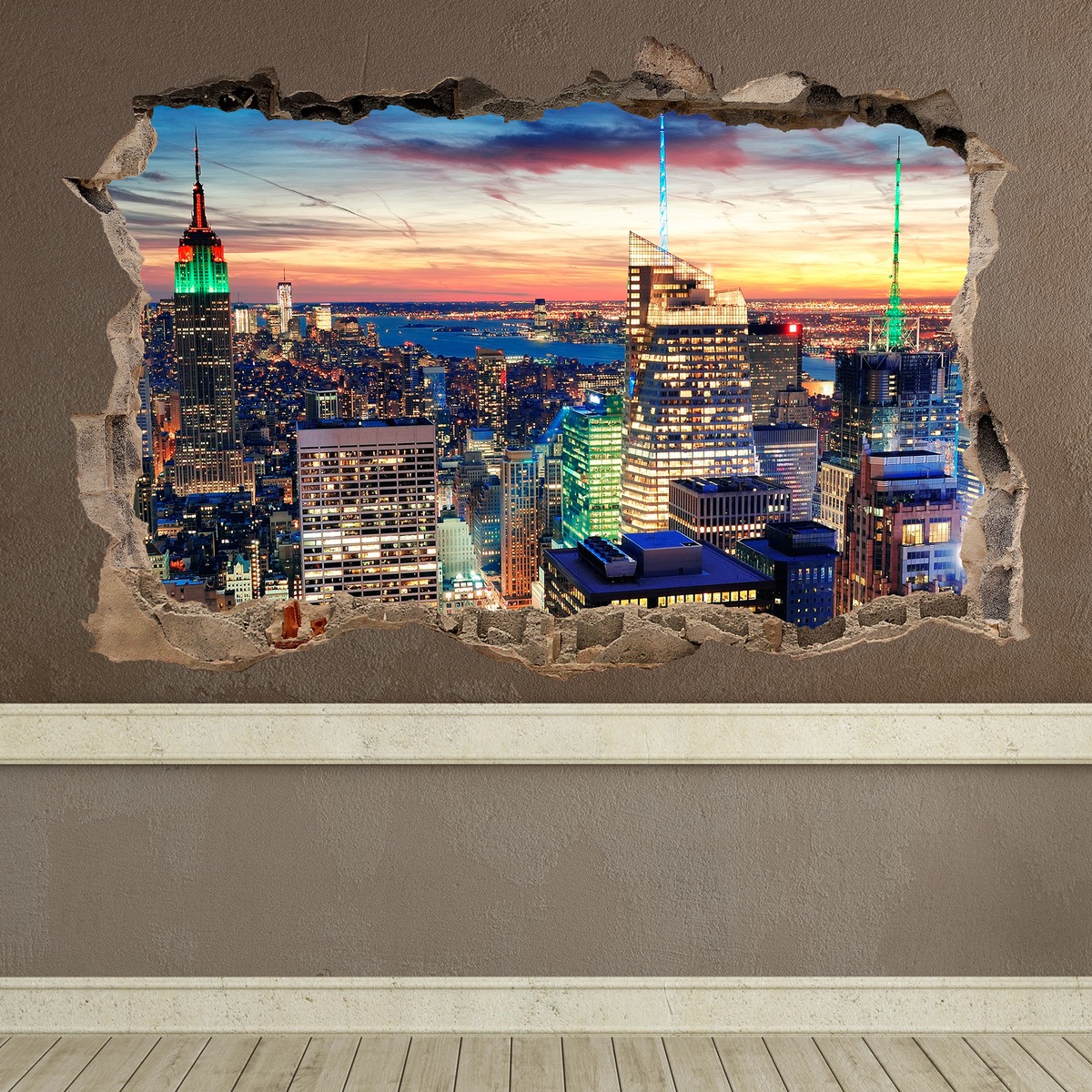 Adesivi Murali: Hole New York di notte