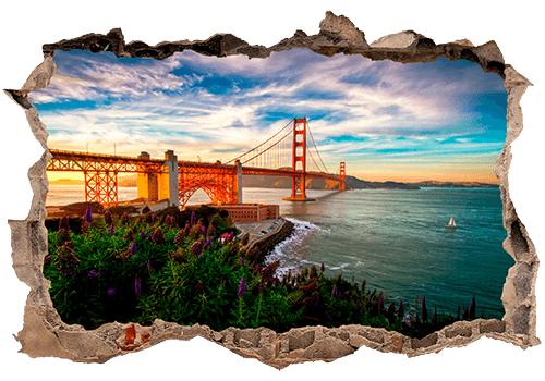 Adesivi Murali: Buco Golden Gate San Francisco