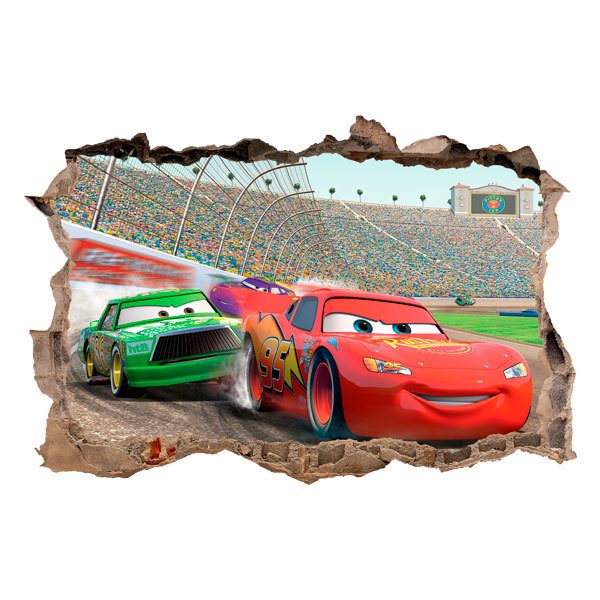 Adesivi Murali: Adesivo murale Buco Rayo McQueen in Carrera