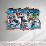 Adesivi Murali: Adesivo murale Buco Personaggi dei Vendicatori 3