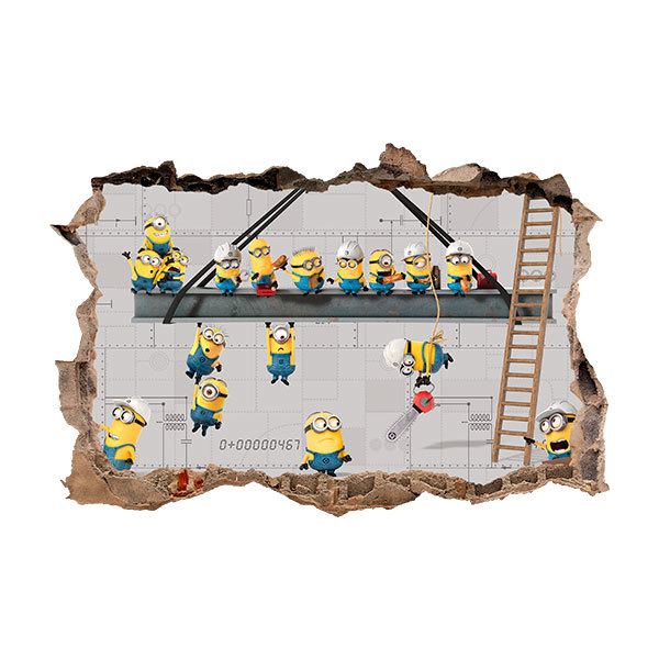 Adesivi Murali: Adesivo murale Buco Minions in Costruzione