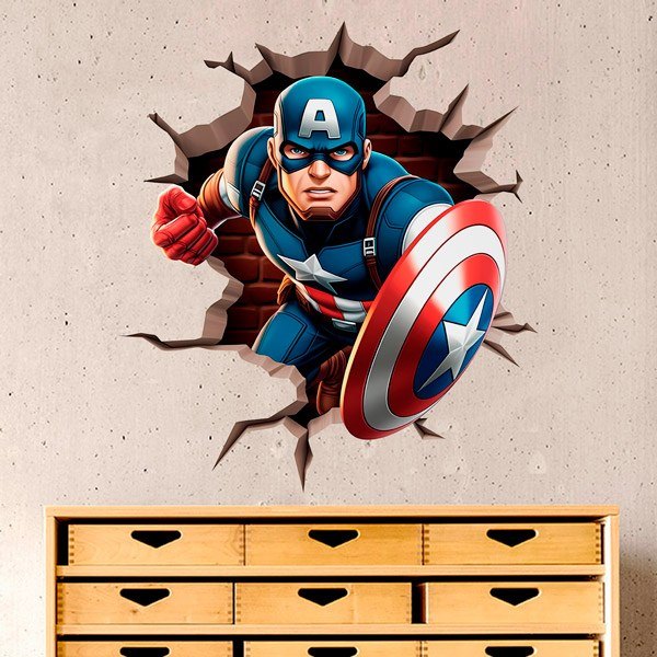 Adesivi per Bambini: Capitan America in azione