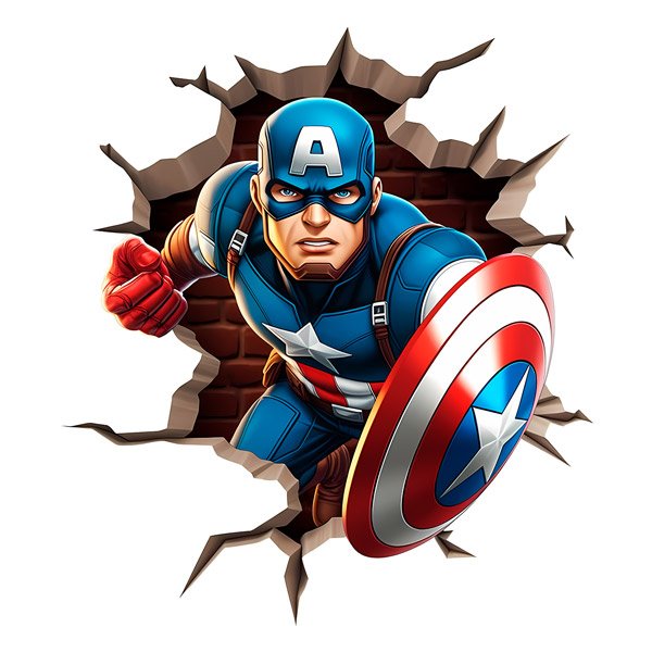 Adesivi per Bambini: Capitan America in azione