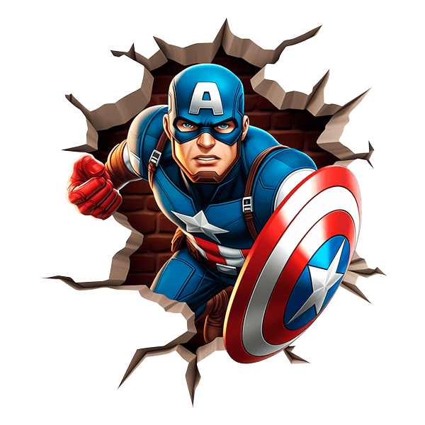 Adesivi per Bambini: Capitan America in azione