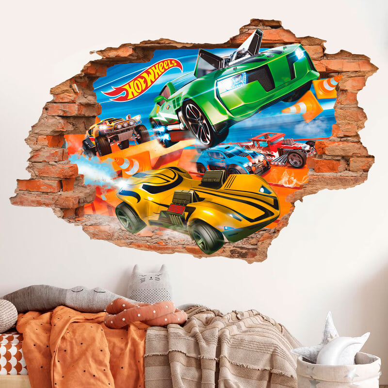 Adesivi per Bambini: Buco nel muro Hot Wheels