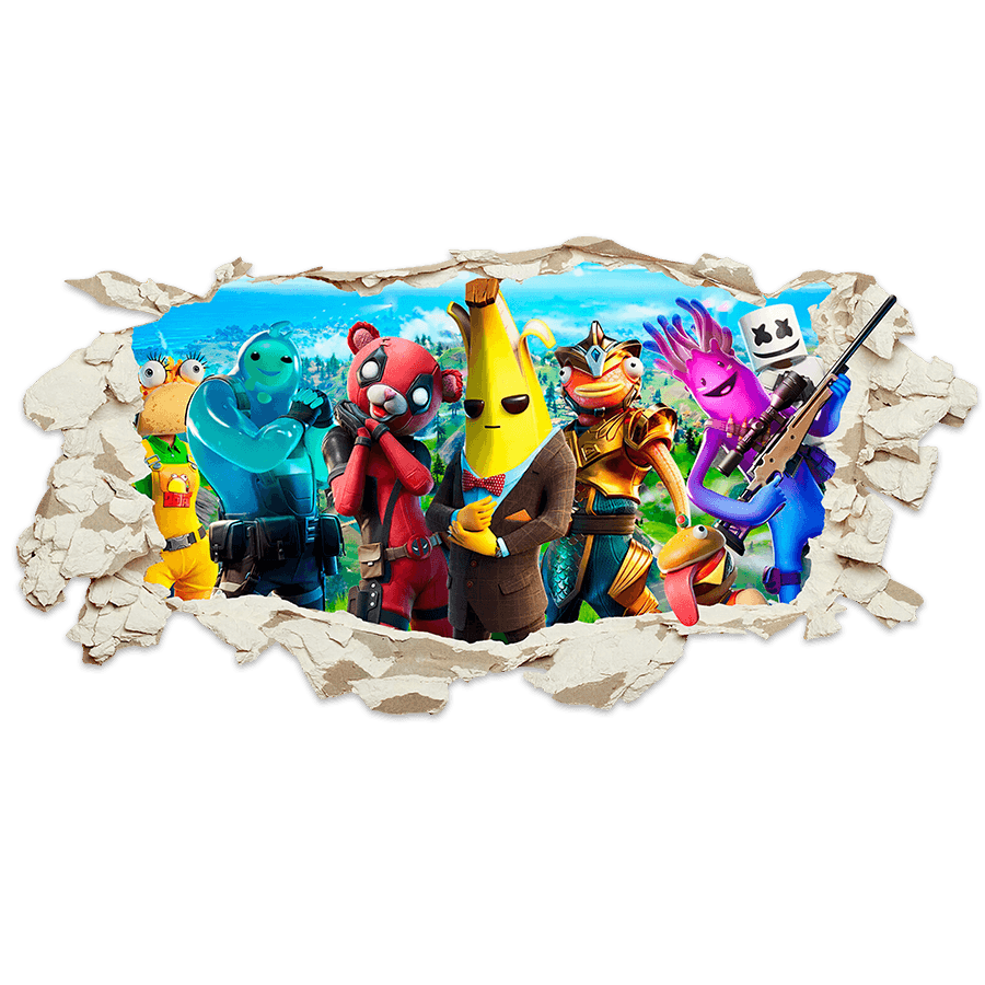 Adesivi Murali: Buco nel muro Fortnite