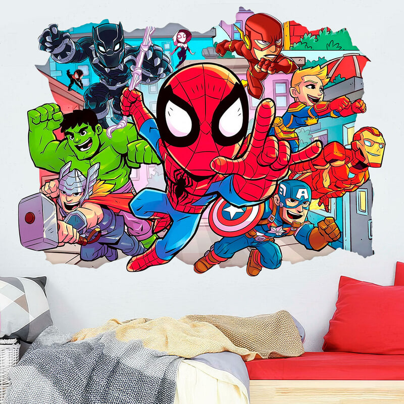 Adesivi per Bambini: Buco nel muro Spider-Man