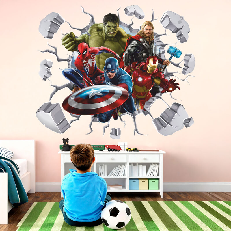 Adesivi per Bambini: Buco nel muro Avengers