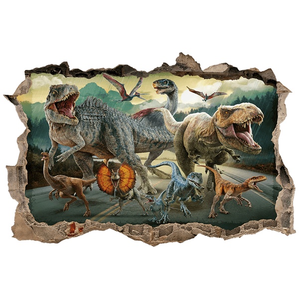 Adesivi per Bambini: Buco nel muro Dinosauri Jurassic World