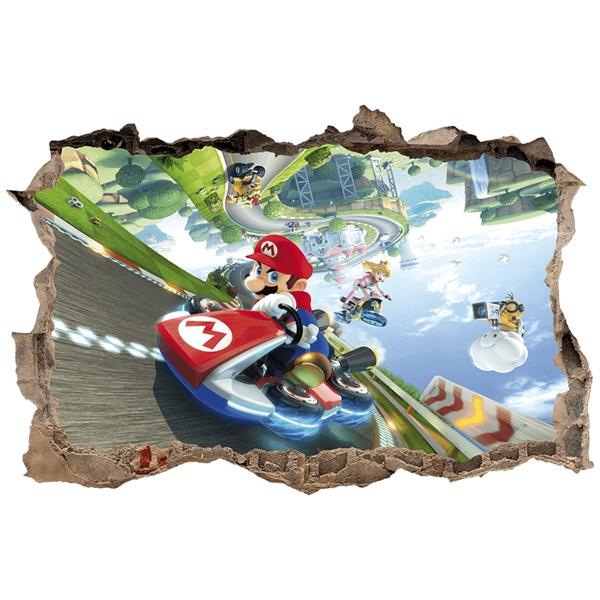 Adesivi per Bambini: Buco nel muro Mario Kart