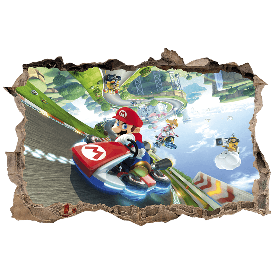 Adesivi per Bambini: Buco nel muro Mario Kart