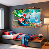 Adesivi per Bambini: Buco nel muro Mario Kart 14