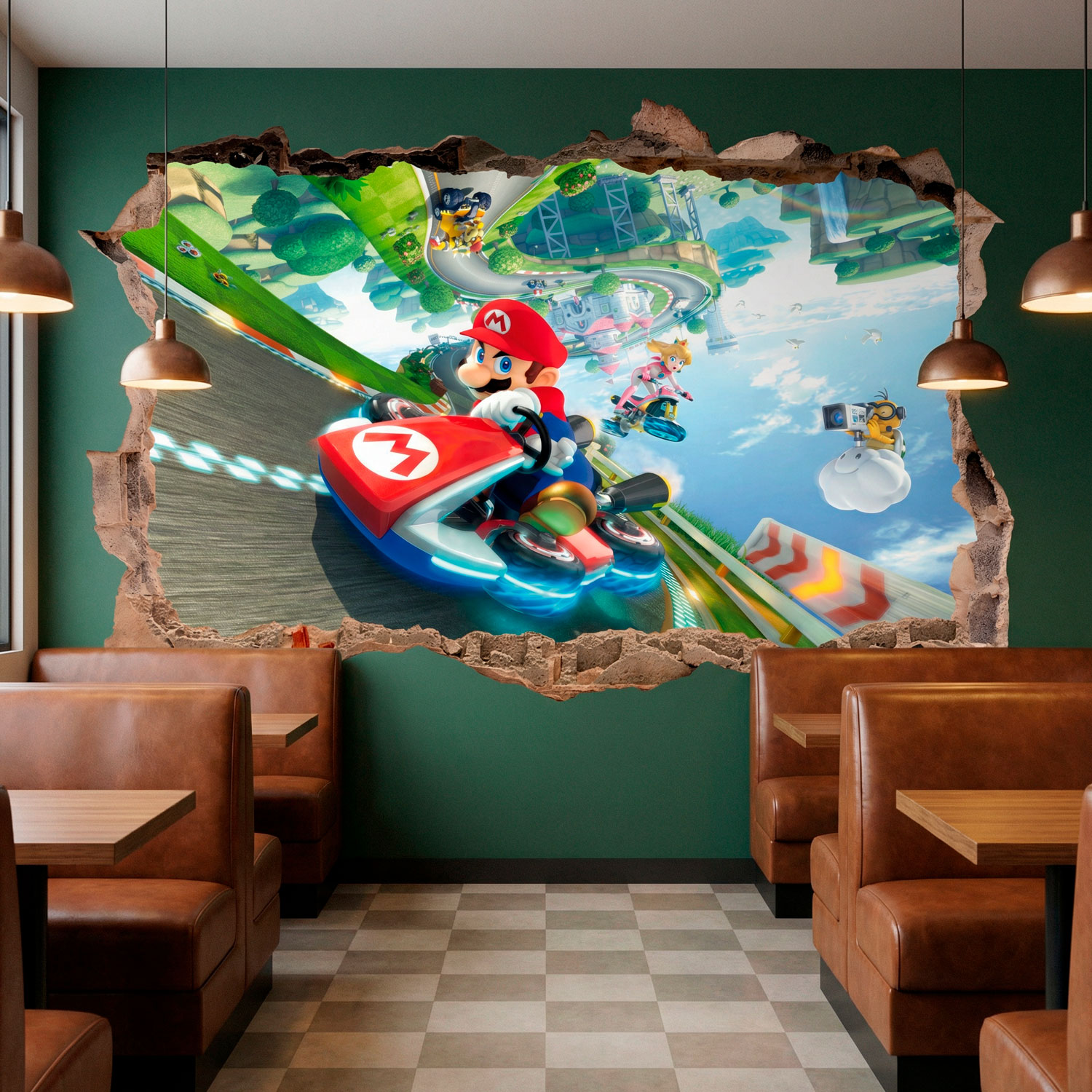 Adesivi per Bambini: Buco nel muro Mario Kart