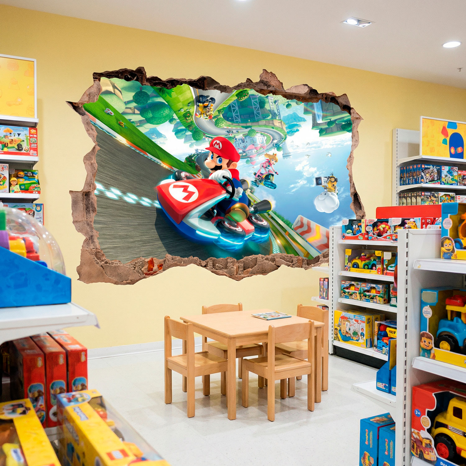 Adesivi per Bambini: Buco nel muro Mario Kart