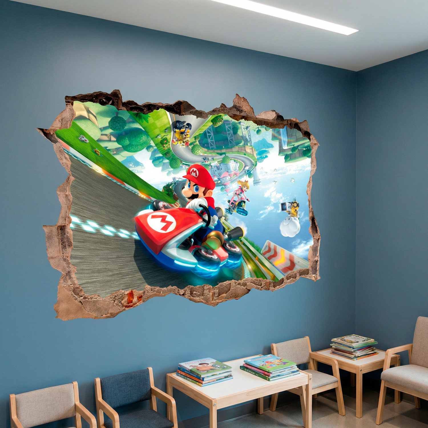 Adesivi per Bambini: Buco nel muro Mario Kart