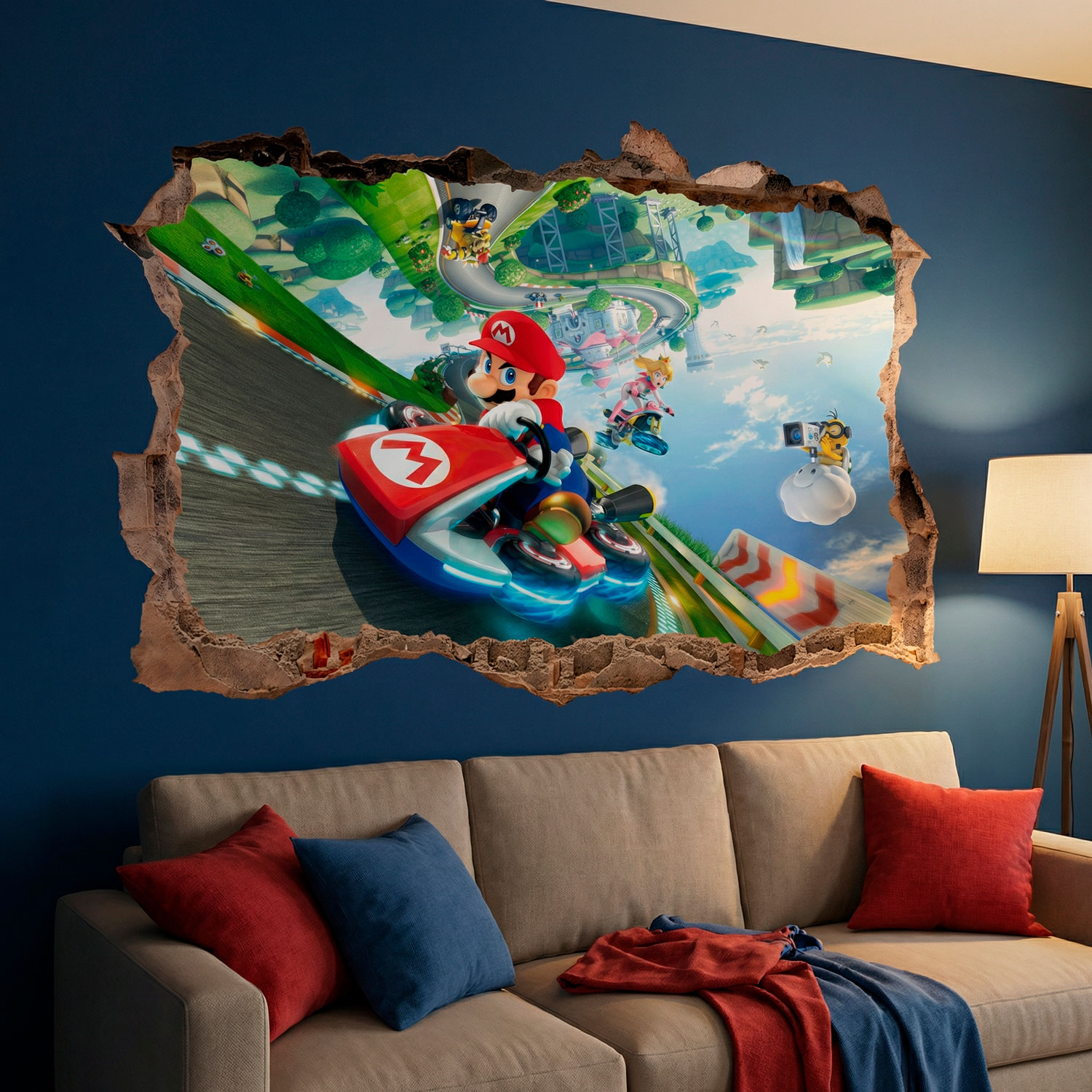 Adesivi per Bambini: Buco nel muro Mario Kart