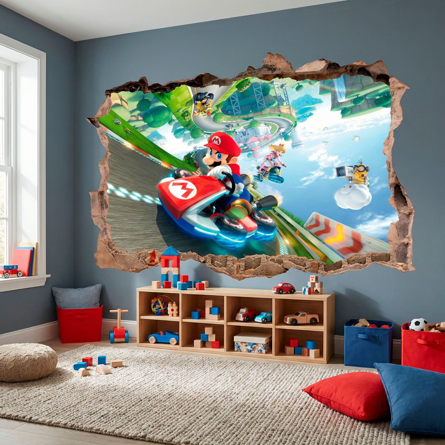 Adesivi per Bambini: Buco nel muro Mario Kart