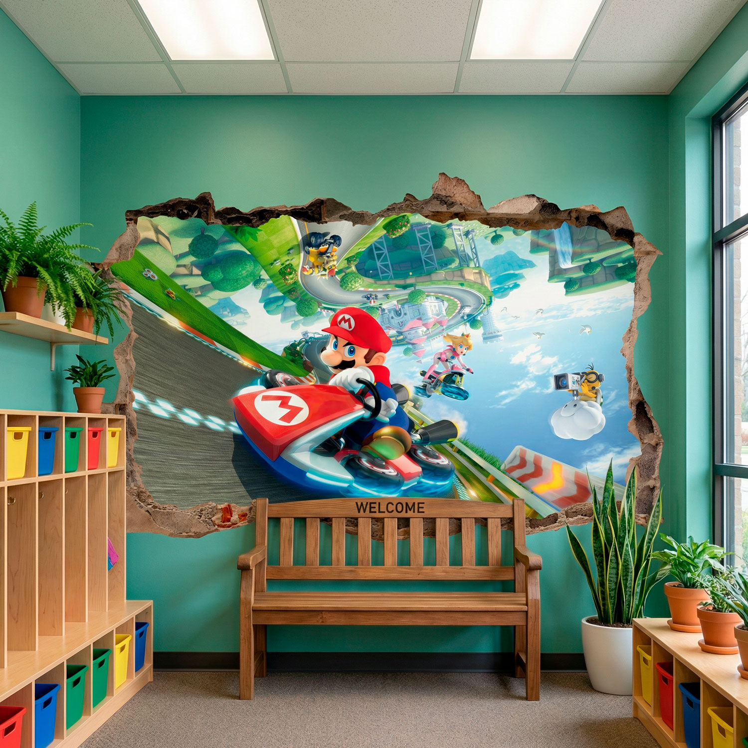 Adesivi per Bambini: Buco nel muro Mario Kart