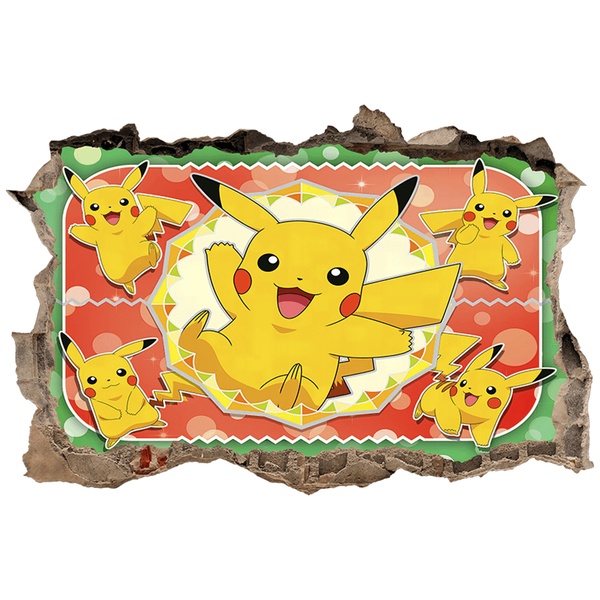 Adesivi per Bambini: Buco nel muro Pikachu Pokémon
