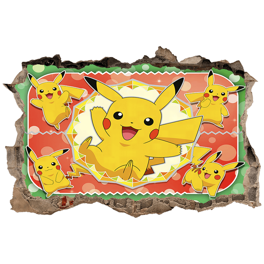 Adesivi per Bambini: Buco nel muro Pikachu Pokémon