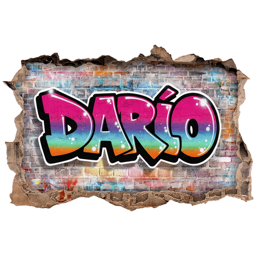 Adesivi per Bambini: Buco nel muro Graffiti Nome Personalizzato