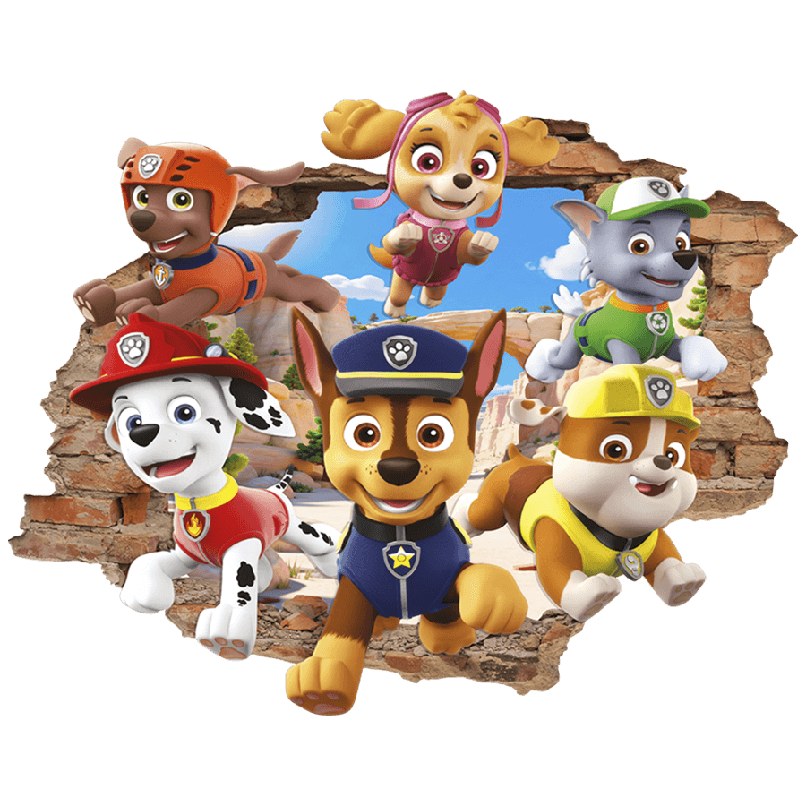 Adesivi per Bambini: Buco nel muro Paw Patrol