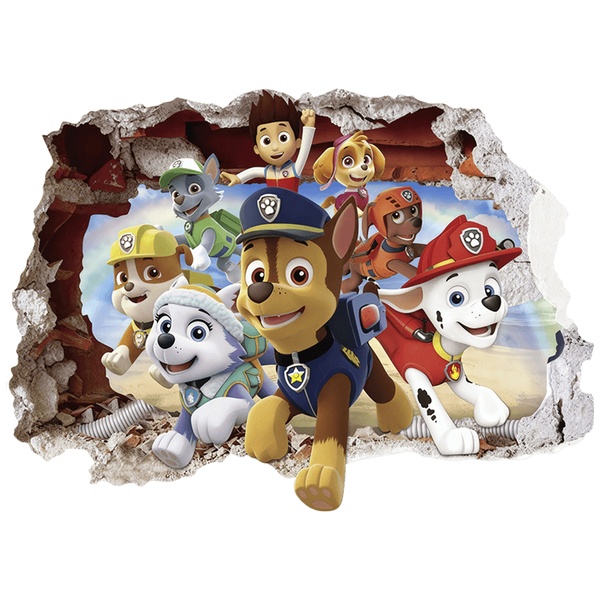 Adesivi per Bambini: Buco nel muro Paw Patrol al salvataggio