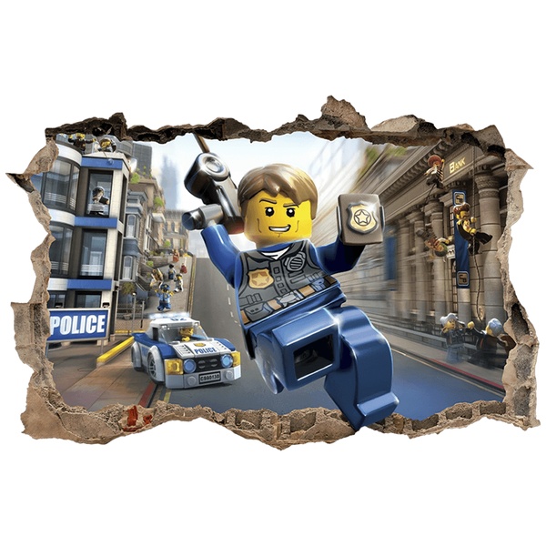 Adesivi per Bambini: Buco nel muro LEGO City Polizia