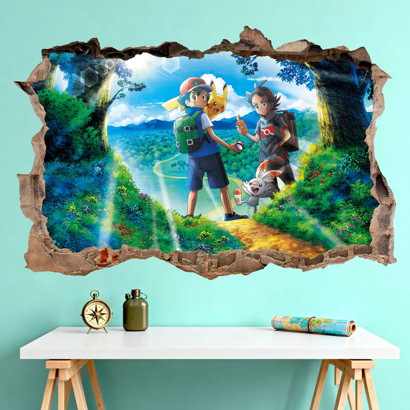 Adesivi per Bambini: Buco nel muro Allenatori Pokémon