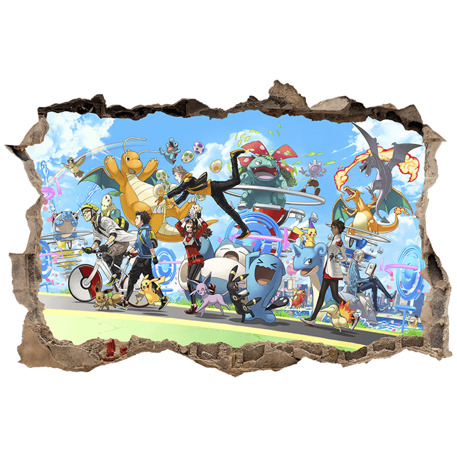 Adesivi per Bambini: Buco nel muro Città Pokémon